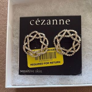 Cezanne Silver Geometric Earrings